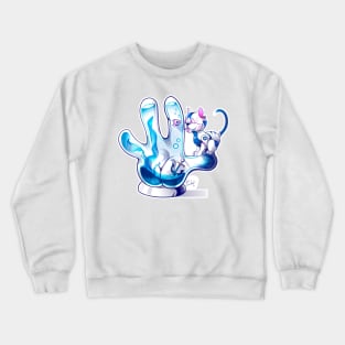 Blue cartoon hands modern and unique 3 Crewneck Sweatshirt